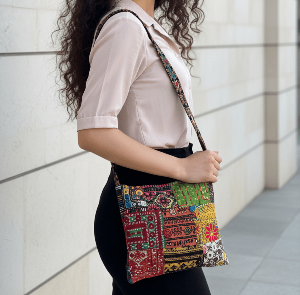 Balochi Fusion Mirror Patch Sling Bag